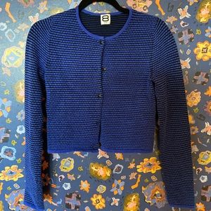 8 by YOOX blue striped cardigan